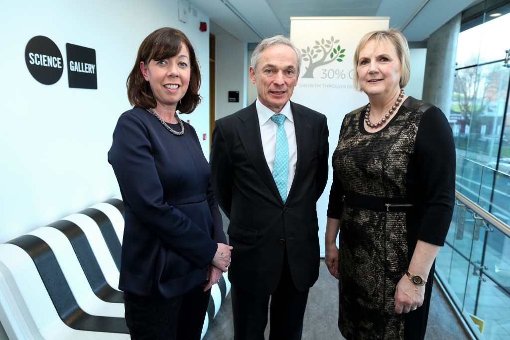 Brid Horan with Marie O’Connor, Partner, PwC and Country Lead of the 30% Club in Ireland, Lochlann Quinn and Dr Simon Boucher, IMI