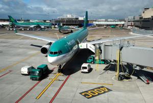 Dublin Airport - Aer Lingus aircraft on the apron at Dublin Airport